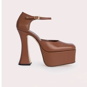 BY FAR X Mimi Cuttrell 140mm Platform Heels Fox